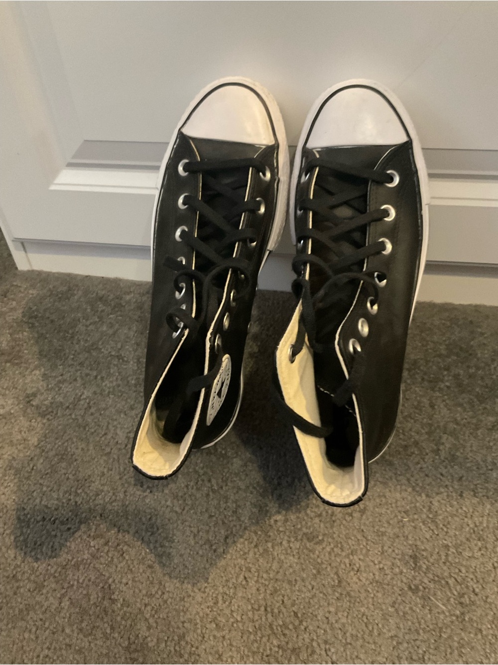Converse Black High Top Platform Sneakers - Picture 3 of 5